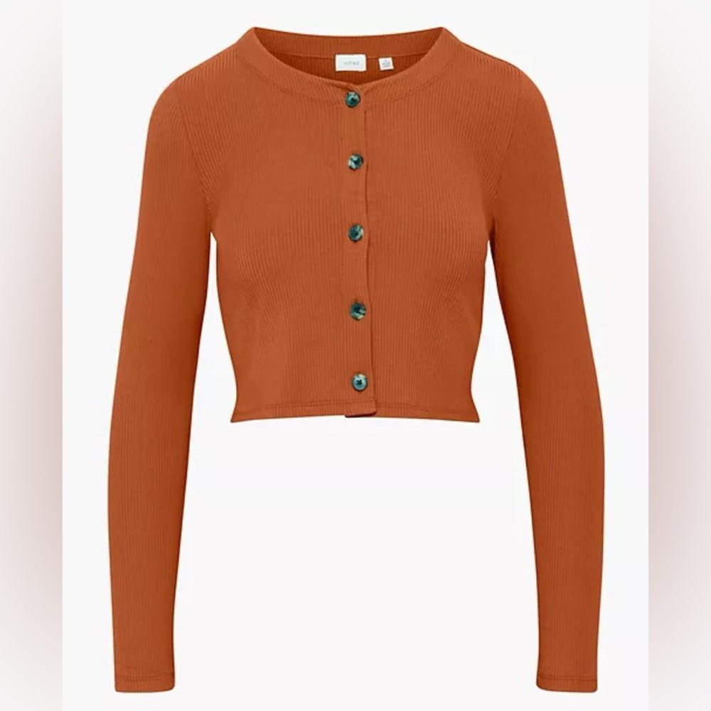 ARITZIA Wilfred Neptune Long sleeve Top Cardigan Rich Chestnut Large - Picture 3 of 11